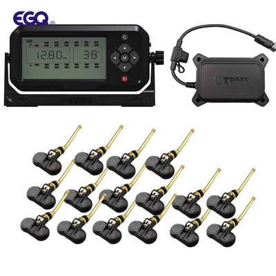 Sistema TPMS de pneu de reboque de entrada ACC com sensor de haste de válvula de 16 rodas, repetidor e receptor