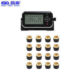 A exposição do LCD Waterproof o caminhão OTR TPMS de dezesseis pneus
