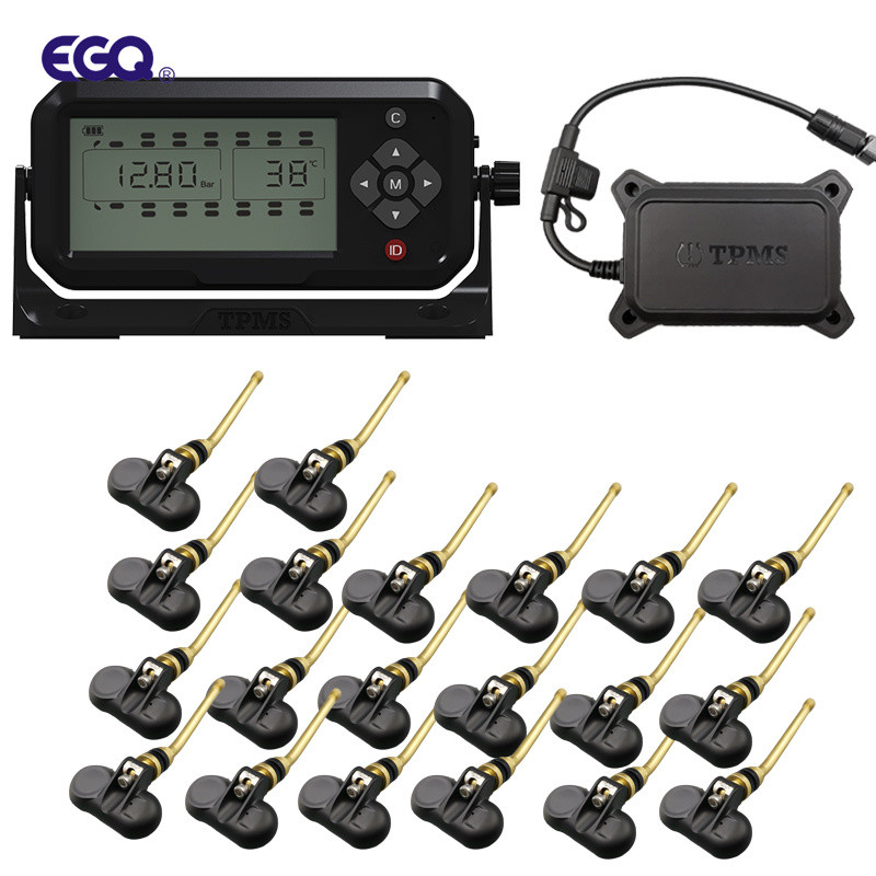 Sensor de haste de válvula de roda 20 Pneu de reboque TPMS Sistema de monitoramento de pressão de pneu