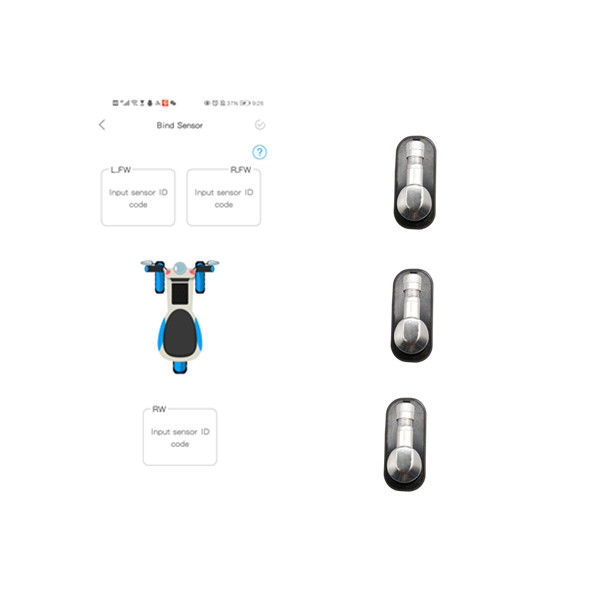 Bicicleta TPMS de Wheeler Tire Pressure Sensor 120 libra por polegada quadrada BLE da parte dianteira 3 para bicicletas